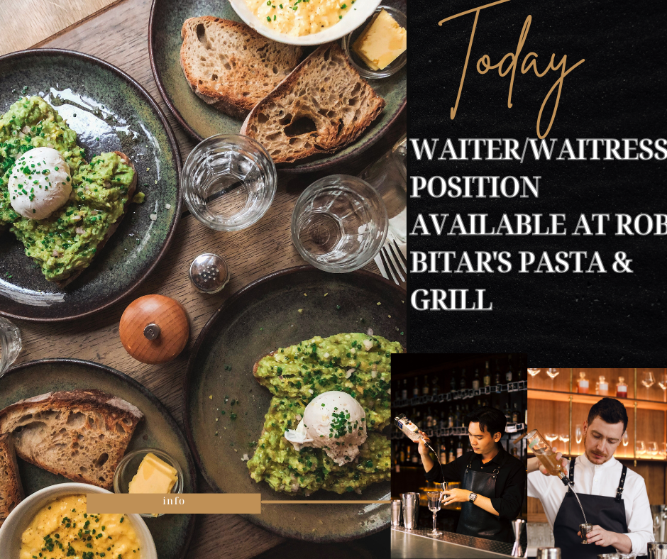 Waiter/Waitress Position Available at Rob Bitar's Pasta & Grill